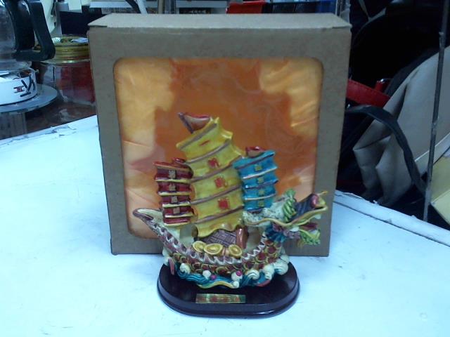 陶額　帆船 源右衛門窯 帆船陶額 1343 源右衛門 染付 陶板画 額装 帆船 額縁 置物 工芸